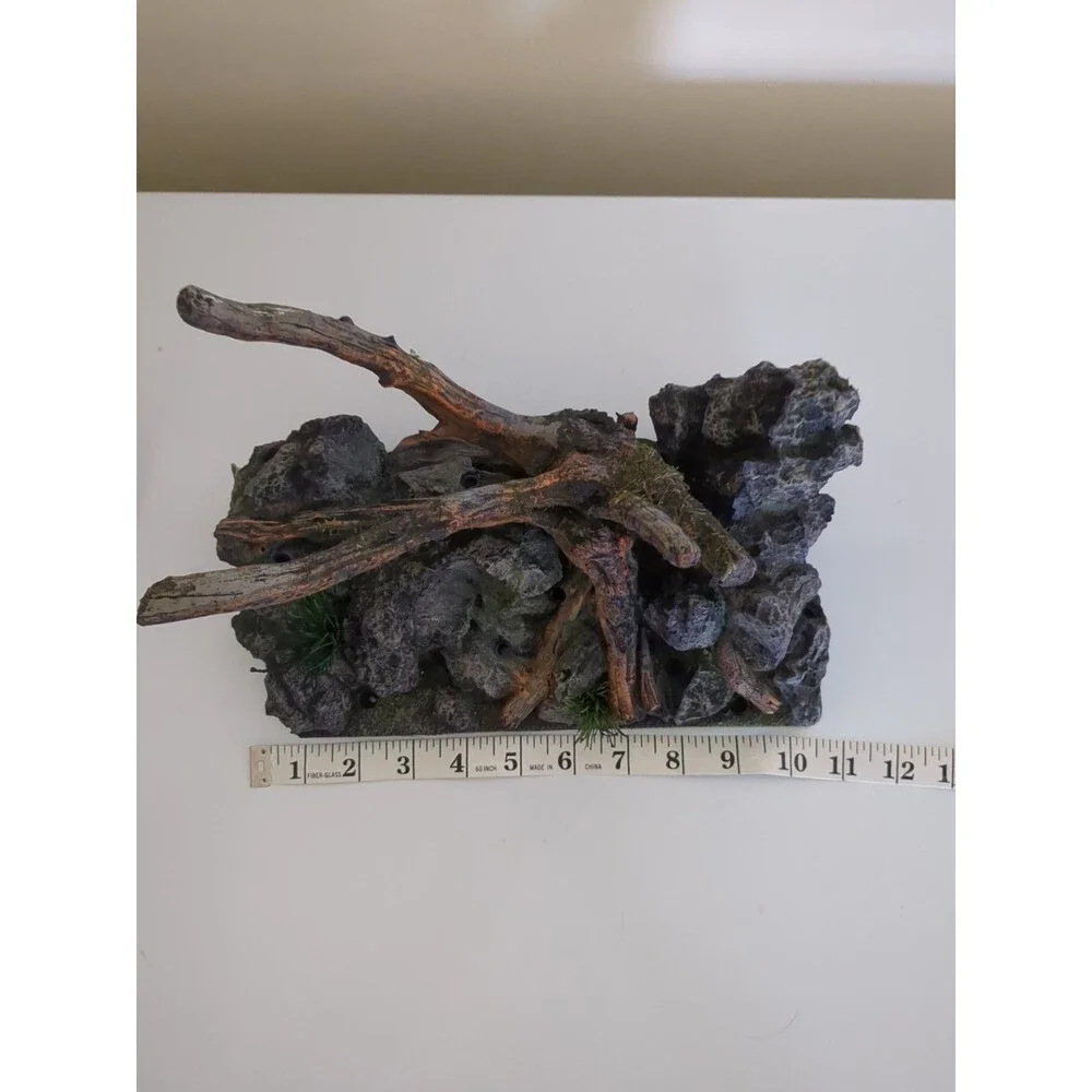 aquarium Driftwood on Rock polyresin decoration